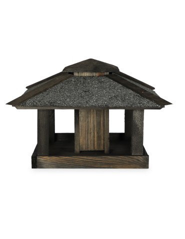 Czterospadowy karmnik dla ptaków z dozownikiem KS - Czarny - product 2