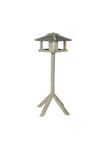 Karmniki i domki - Szary karmnik z dachem czterospadowym KS / nogi kwadrat - product 3