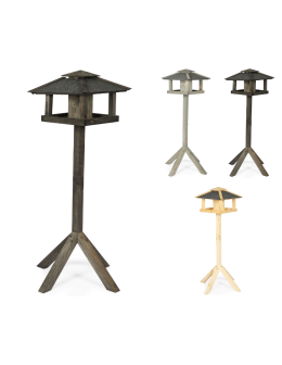 Czarny karmnik z dachem czterospadowym KS / nogi kwadrat