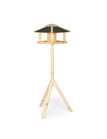 Karmniki i domki - Naturalny karmnik z dachem czterospadowym KS / nogi sześciokąt - product 3