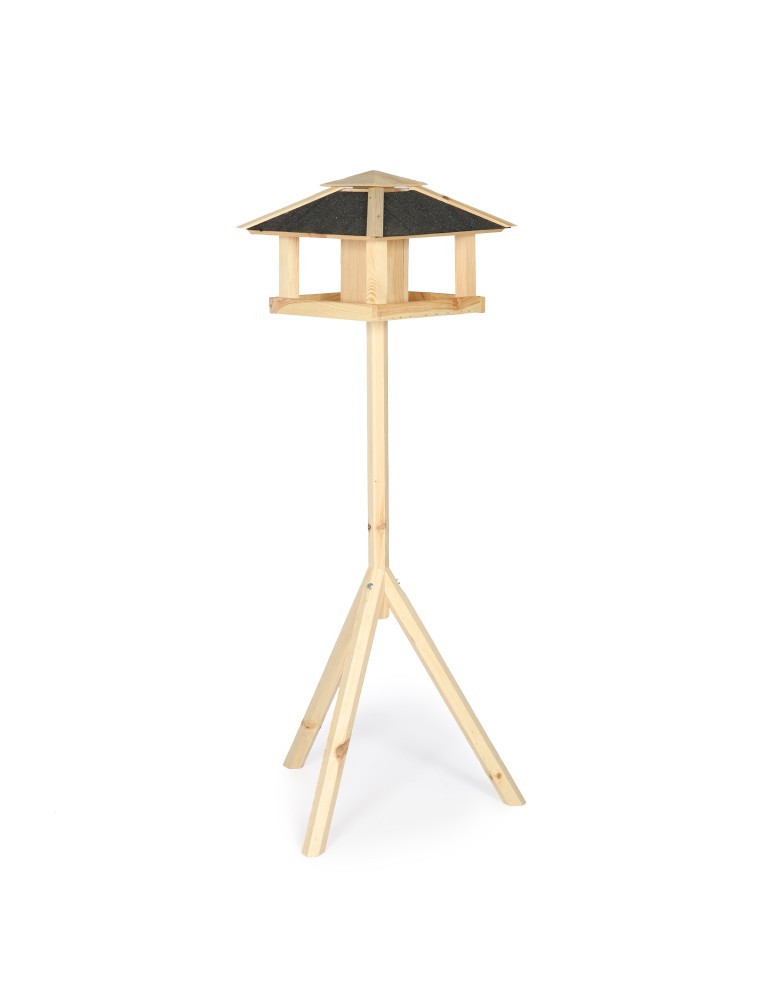 Karmniki i domki - Naturalny karmnik z dachem czterospadowym KS / nogi sześciokąt - product b2b.wamar.biz 3