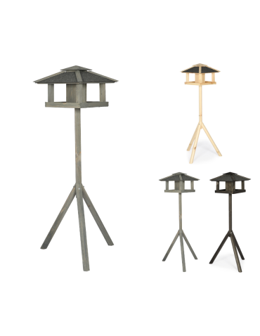 Szary karmnik z dachem czterospadowym KS / nogi sześciokąt