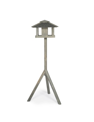 Karmniki i domki - Szary karmnik z dachem czterospadowym KS / nogi sześciokąt - product 3