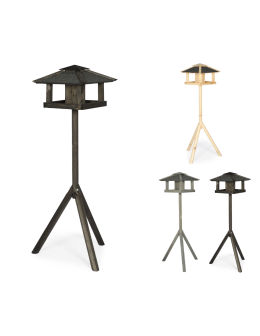 Czarny karmnik z dachem czterospadowym KS / nogi sześciokąt