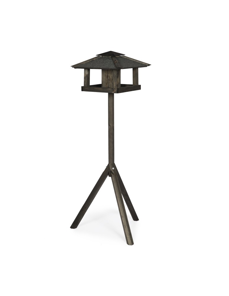 Karmniki i domki - Czarny karmnik z dachem czterospadowym KS / nogi sześciokąt - product b2b.wamar.biz 3