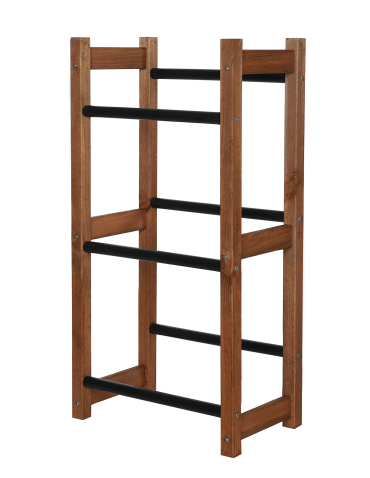 Regały - Stojak na Skrzynki (3szt) 108X53X32cm Brązowe Drewno/Czarny Plastik - product 8