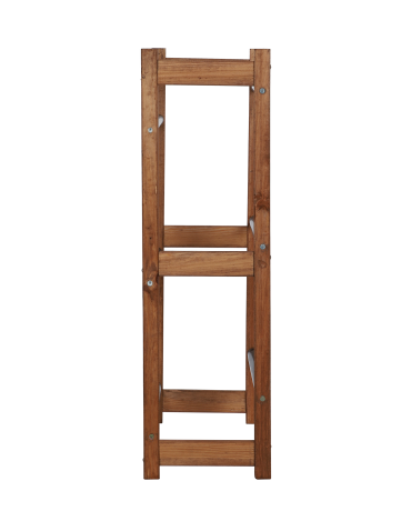 Regały - Stojak na Skrzynki (3szt) 108X53X32cm Brązowe Drewno/Czarny Plastik - product 10