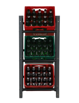 Stojak na Skrzynki (3szt) 108X53X32cm Szare Drewno/Czarny Plastik - product 2