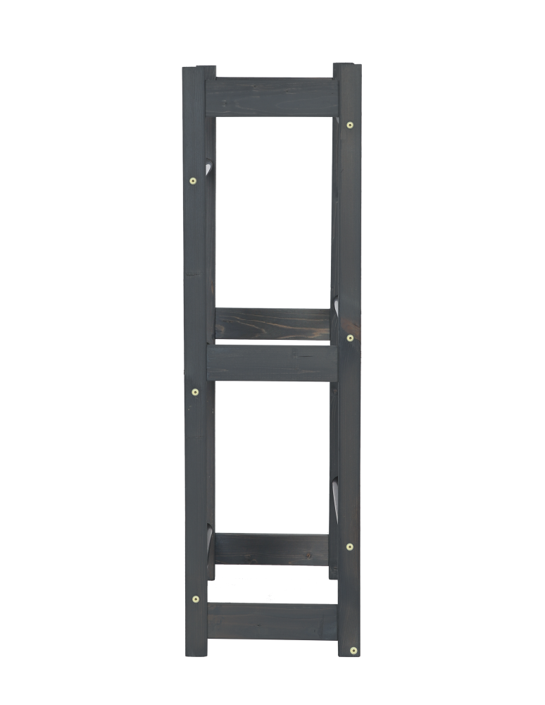 Regały - Stojak na Skrzynki (3szt) 108X53X32cm Szare Drewno/Czarny Plastik - product b2b.wamar.biz 7