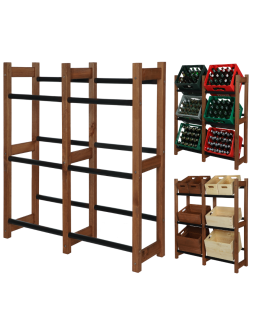 Regał na Skrzynki Transportowe (6szt) 108X102X32cm Brązowe Drewno/Plastik