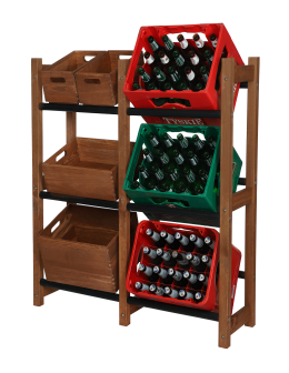 Regał na Skrzynki Transportowe (6szt) 108X102X32cm Brązowe Drewno/Plastik - produkt 2