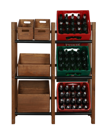 Regały - Regał na Skrzynki Transportowe (6szt) 108X102X32cm Brązowe Drewno/Plastik - product 3