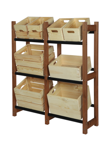 Regały - Regał na Skrzynki Transportowe (6szt) 108X102X32cm Brązowe Drewno/Plastik - product 6