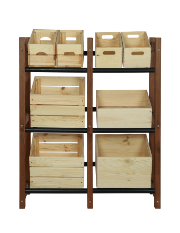 Regały - Regał na Skrzynki Transportowe (6szt) 108X102X32cm Brązowe Drewno/Plastik - product 7