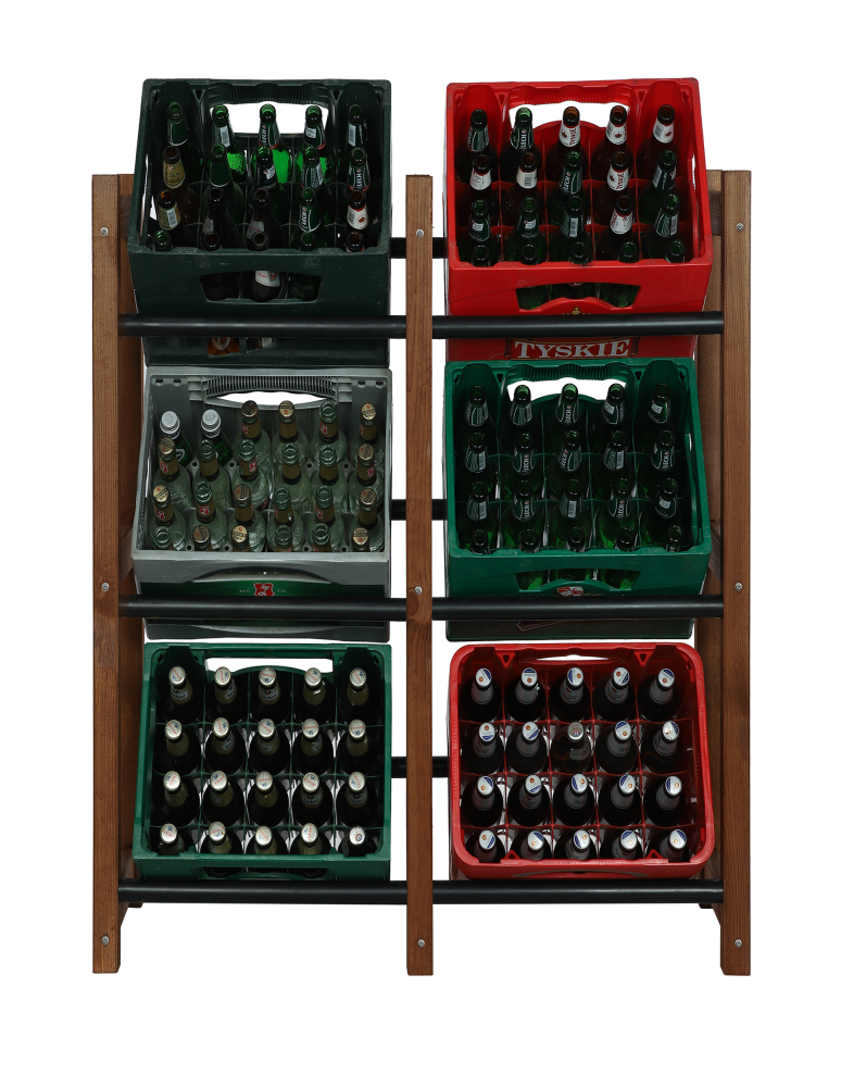 Regały - Regał na Skrzynki Transportowe (6szt) 108X102X32cm Brązowe Drewno/Plastik - product b2b.wamar.biz 12