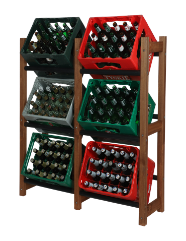 Regały - Regał na Skrzynki Transportowe (6szt) 108X102X32cm Brązowe Drewno/Plastik - product 13