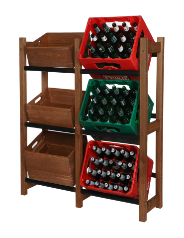 Regały - Regał na Skrzynki Transportowe (6szt) 108X102X32cm Brązowe Drewno/Plastik - product 14