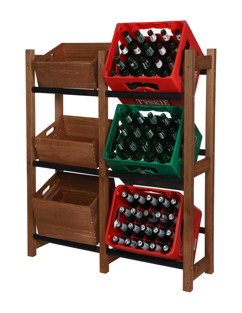 Regały - Regał na Skrzynki Transportowe (6szt) 108X102X32cm Brązowe Drewno/Plastik - product b2b.wamar.biz 14