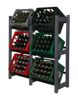 Regał na Skrzynki Transportowe (6szt) 108X102X32cm Szare Drewno/Plastik - product 2