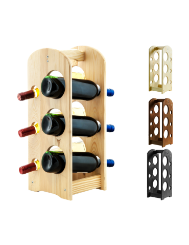 Regał na wino z rączką RW-9-6 /6 butelek/ Naturalny