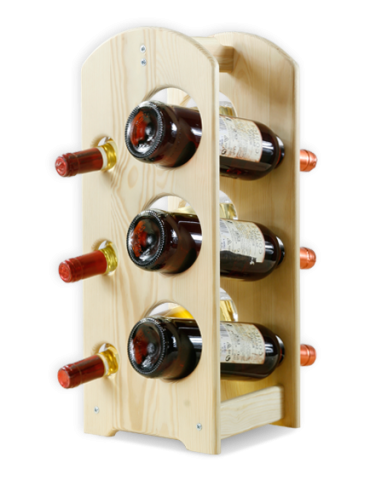 Regał na wino z rączką RW-9-6 /6 butelek/ Naturalny - produkt 2