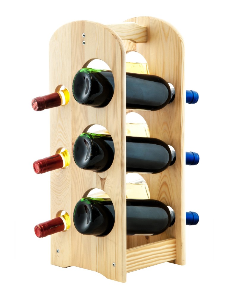 Regały - Regał na wino z rączką RW-9-6 /6 butelek/ Naturalny - product b2b.wamar.biz 3