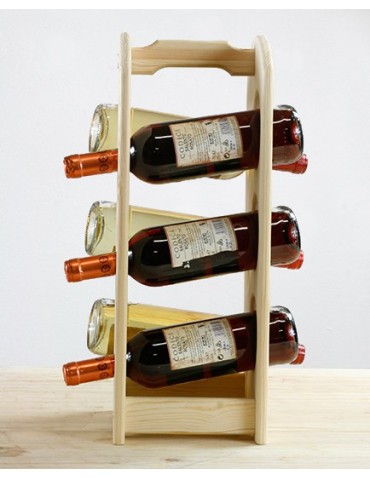 Regały - Regał na wino z rączką RW-9-6 /6 butelek/ Naturalny - product 6
