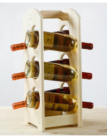 Regały - Regał na wino z rączką RW-9-6 /6 butelek/ Naturalny - product 7