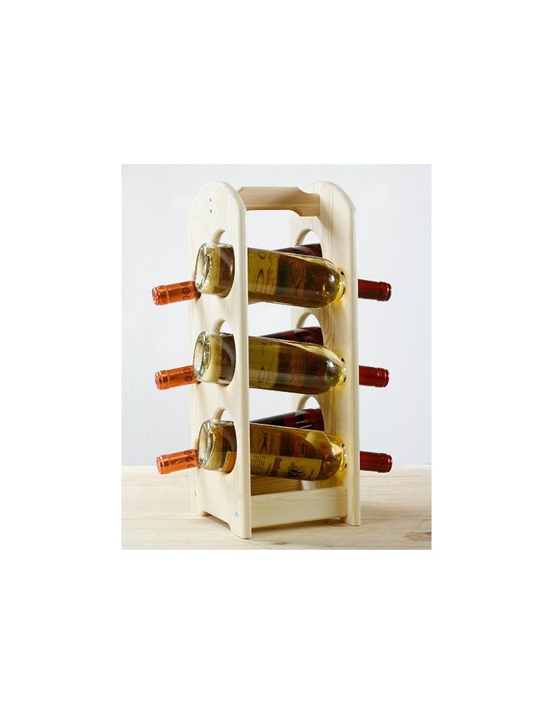 Regały - Regał na wino z rączką RW-9-6 /6 butelek/ Naturalny - product b2b.wamar.biz 7