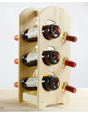 Regały - Regał na wino z rączką RW-9-6 /6 butelek/ Naturalny - product 8