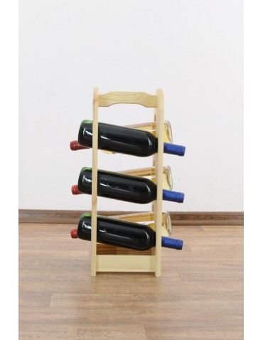 Regały - Regał na wino z rączką RW-9-6 /6 butelek/ Naturalny - product 14