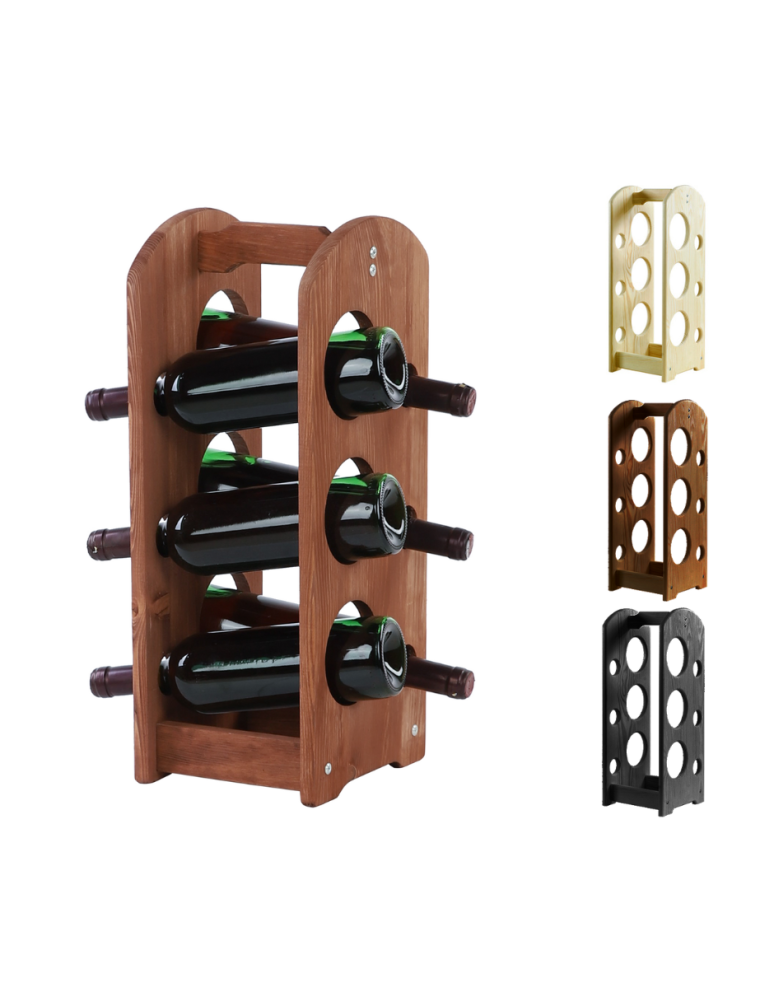 Regały - Regał na wino z rączką RW-9-6 /6 butelek/ Brązowy - product b2b.wamar.biz 1