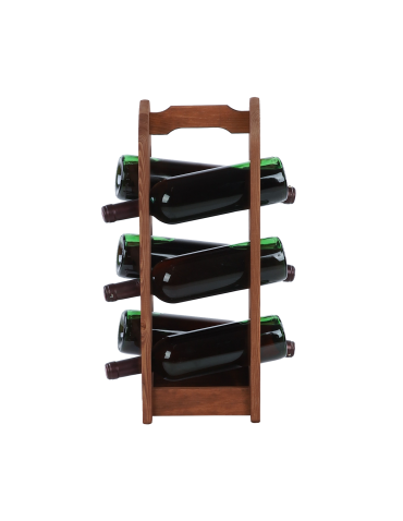Regały - Regał na wino z rączką RW-9-6 /6 butelek/ Brązowy - produkt 5