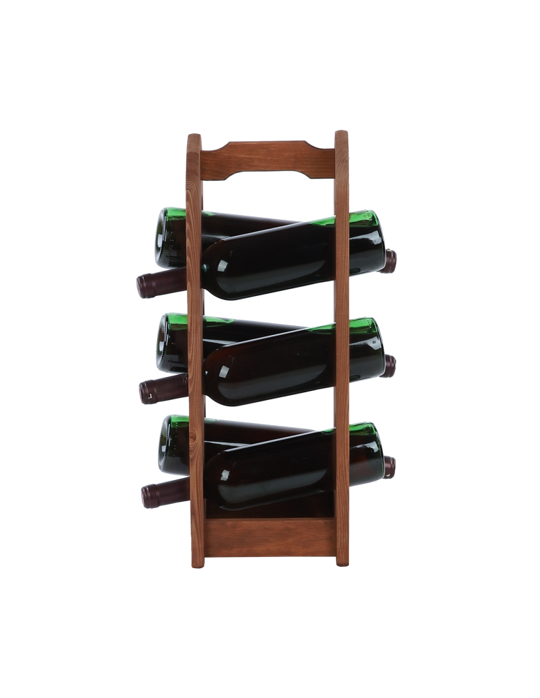 Regały - Regał na wino z rączką RW-9-6 /6 butelek/ Brązowy - produkt b2b.wamar.biz 5