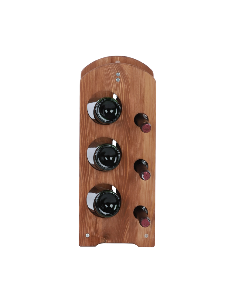 Regały - Regał na wino z rączką RW-9-6 /6 butelek/ Brązowy - produkt b2b.wamar.biz 7