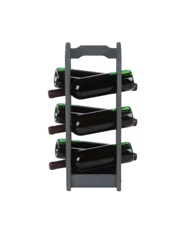 Regały - Regał na wino z rączką RW-9-6 /6 butelek/ Szary - produkt 6