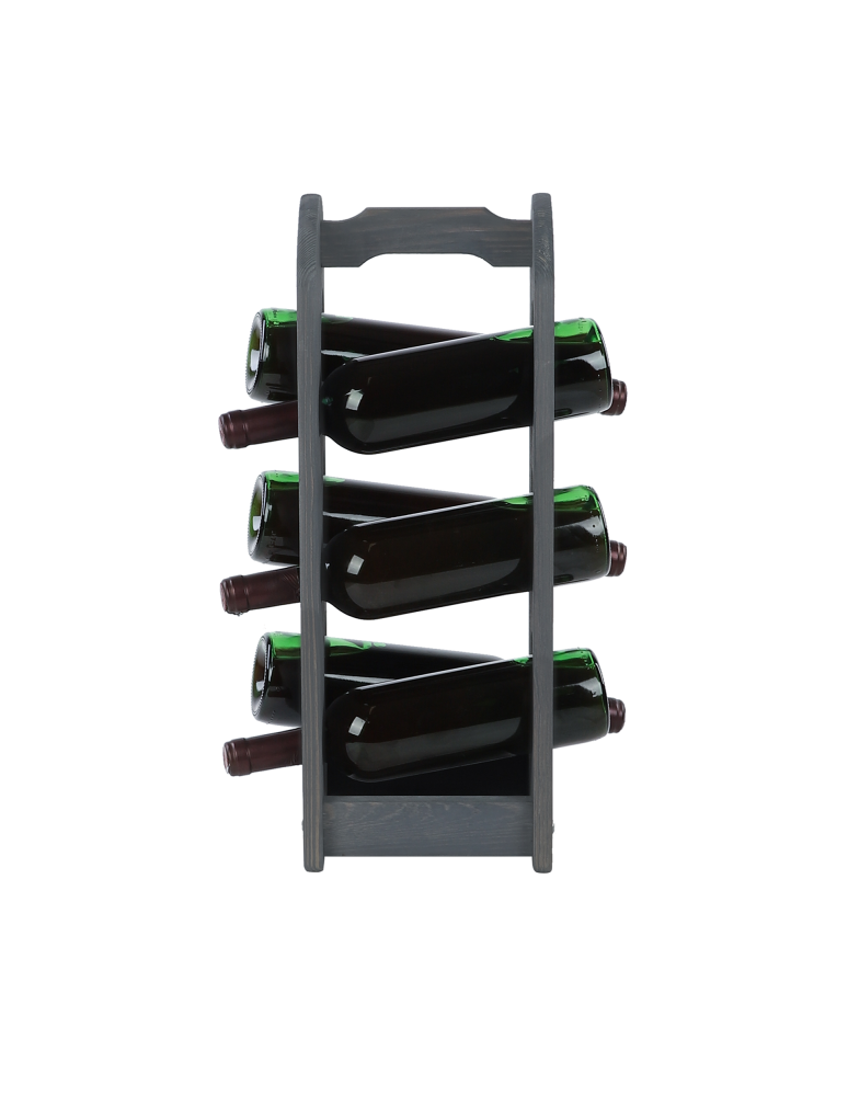 Regały - Regał na wino z rączką RW-9-6 /6 butelek/ Szary - produkt b2b.wamar.biz 6