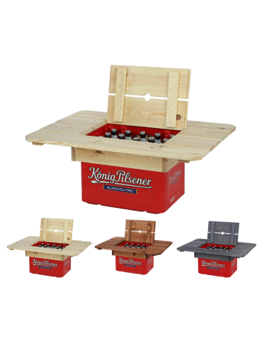 Drewniany blat plenerowy na skrzynkę piwa BNP - Naturalny