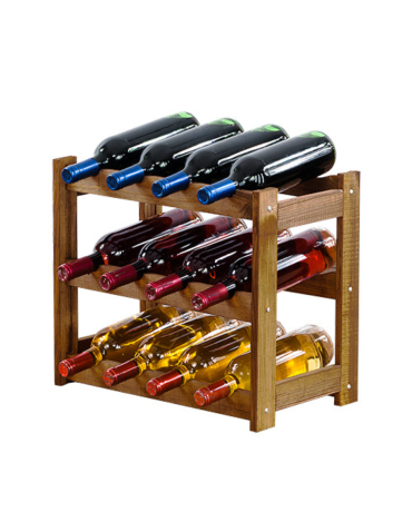 Drewniany regał na wino RW-1 /12 butelek/ Brązowy