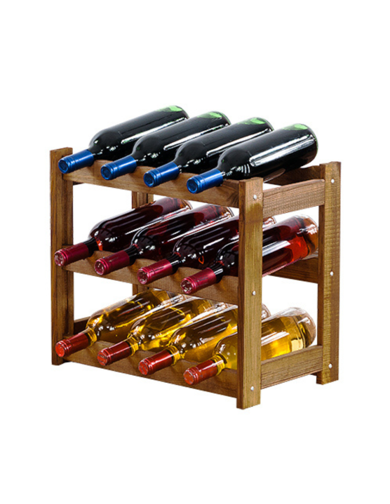 Regały - Drewniany regał na wino RW-1 /12 butelek/ Brązowy - product b2b.wamar.biz 1