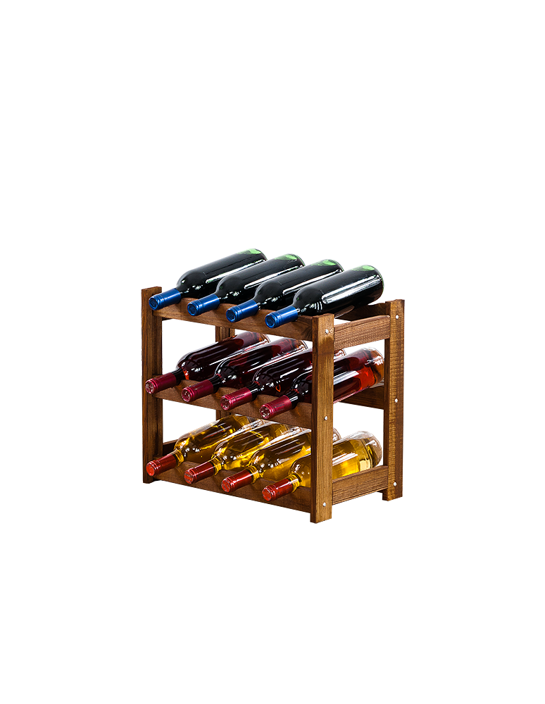 Regały - Drewniany regał na wino RW-1 /12 butelek/ Brązowy - product b2b.wamar.biz 2