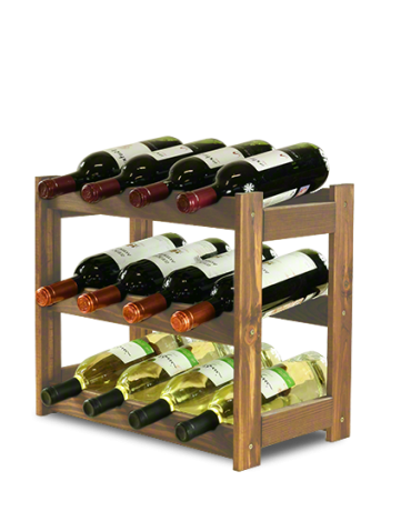 Regały - Drewniany regał na wino RW-1 /12 butelek/ Brązowy - product 3