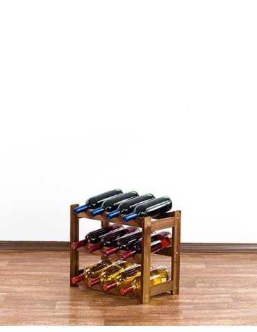 Regały - Drewniany regał na wino RW-1 /12 butelek/ Brązowy - product 4