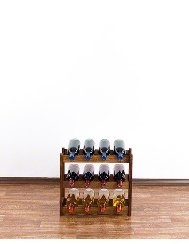 Regały - Drewniany regał na wino RW-1 /12 butelek/ Brązowy - product 5