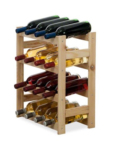 Regały - Drewniany regał na wino RW-1 /16 butelek/ Naturalny - product 3
