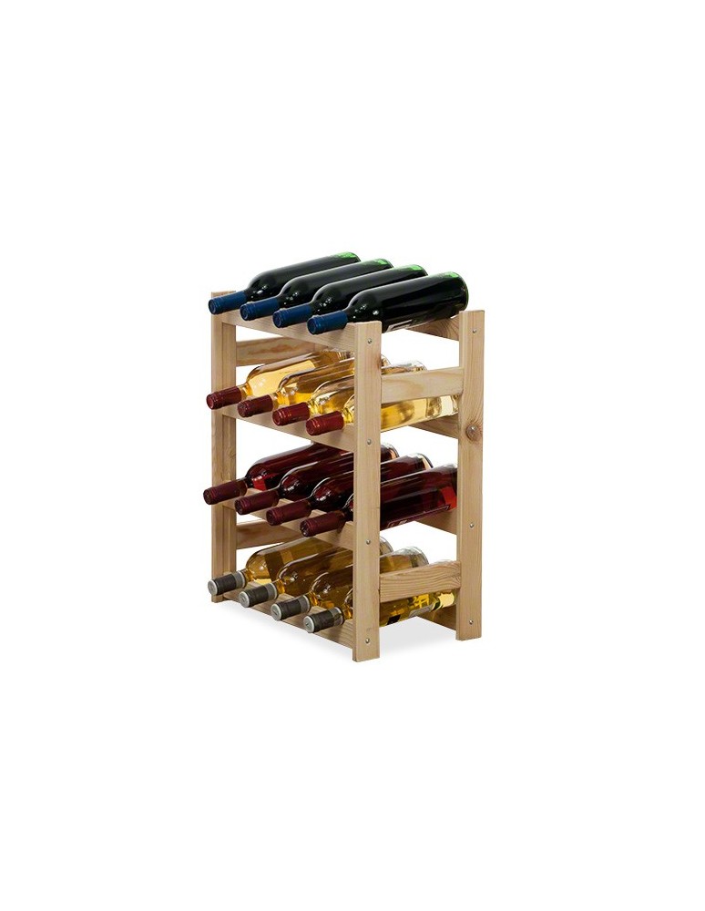 Regały - Drewniany regał na wino RW-1 /16 butelek/ Naturalny - product b2b.wamar.biz 3