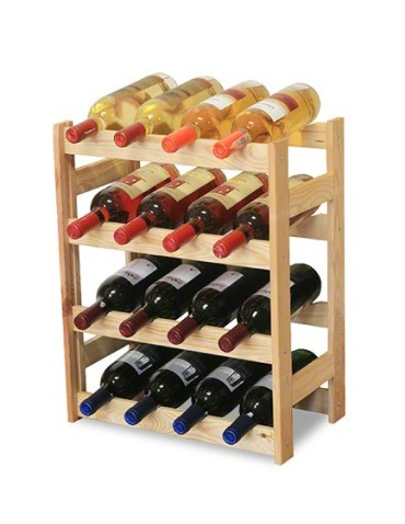 Regały - Drewniany regał na wino RW-1 /16 butelek/ Naturalny - product 5