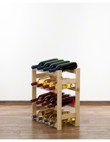 Regały - Drewniany regał na wino RW-1 /16 butelek/ Naturalny - product 8