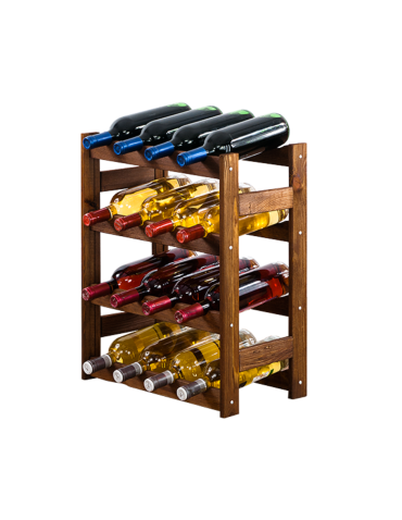 Drewniany regał na wino RW-1 /16 butelek/ Brązowy