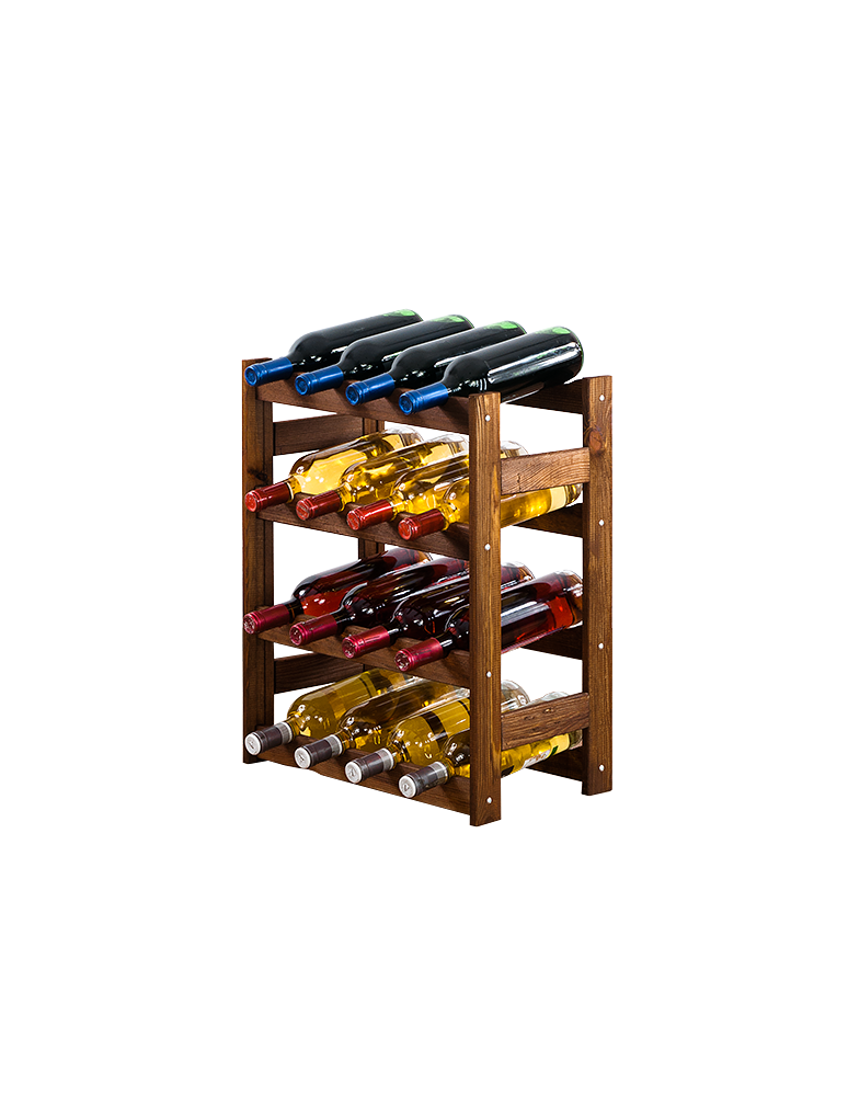 Regały - Drewniany regał na wino RW-1 /16 butelek/ Brązowy - produkt b2b.wamar.biz 2